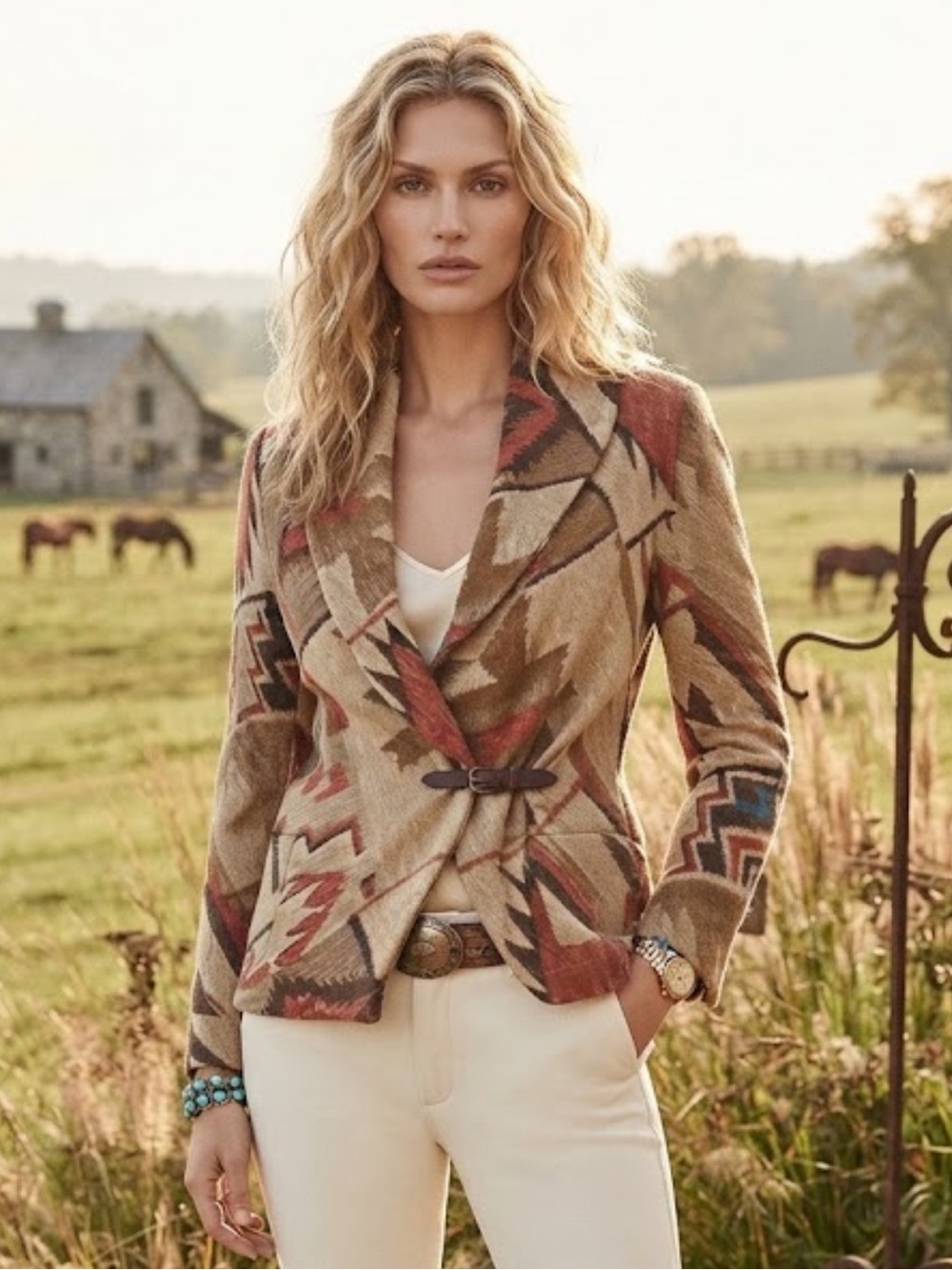 Ralph Lauren Cotton Tribal Pattern Jacket